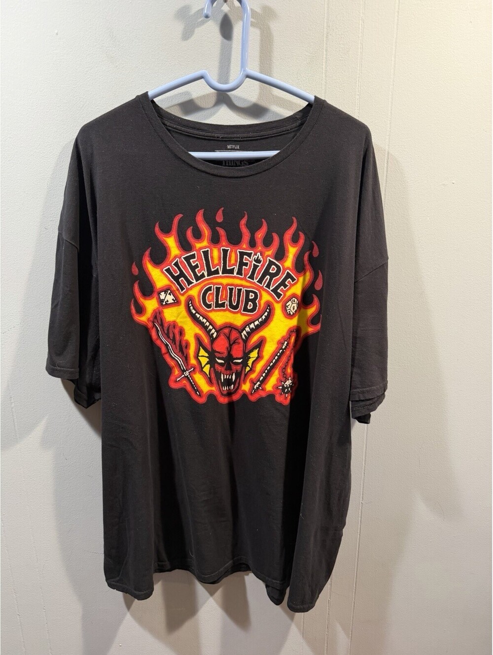 Netflix Stranger Things Hellfire Club Black T Shirt, Size 3XL Casual Series